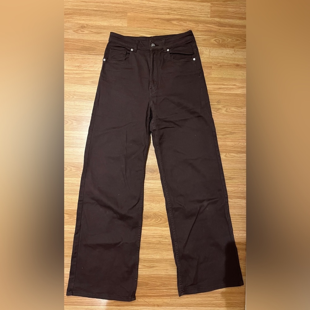 brown high rise H&M twill jeans